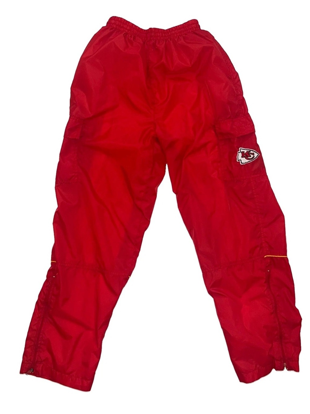 Kansas City Chiefs NFL Boys Youth Vintage 90s Cargo Windbreaker Pants Sz L